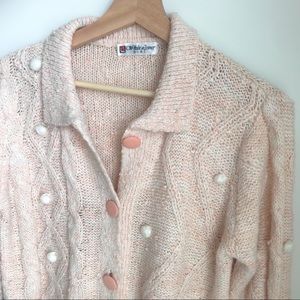 🎉2/$30 SALE🎉 Pale Pink Pom Pom Cardi-S/M